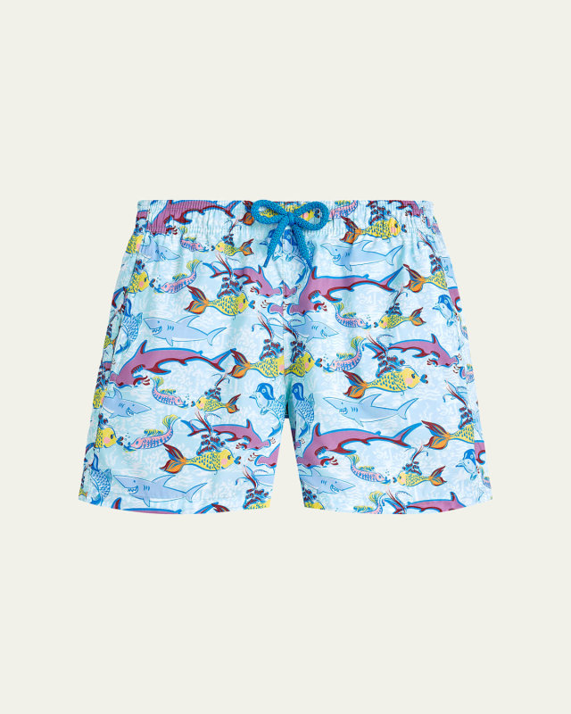 Boy's French Sea History Swim Shorts, Size 2-